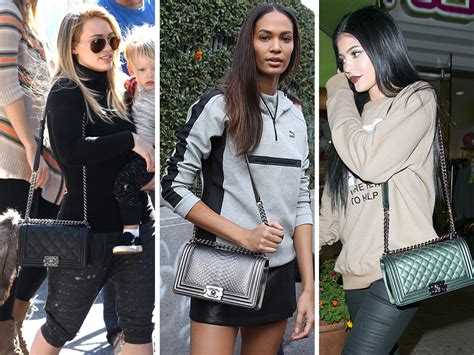 celebs wearing chanel le boy bag 25 cm|chanel bag fashion.